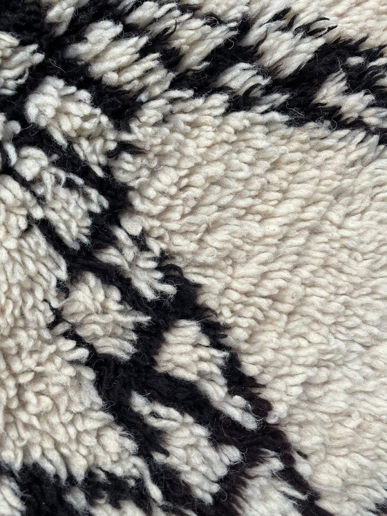 Image 1 of Moroccan Black and White Berber Beni Wool Rug