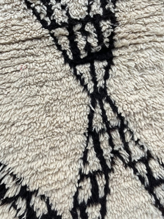 Image 1 of Moroccan Black and White Berber Beni Wool Rug