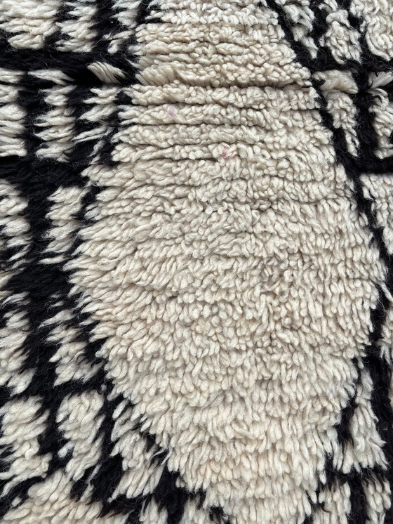 Image 1 of Moroccan Black and White Berber Beni Wool Rug