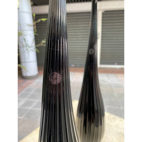 Image 1 of Pair of vintage vases Aria Black Renzo stellon by Salvatia murano, 2009