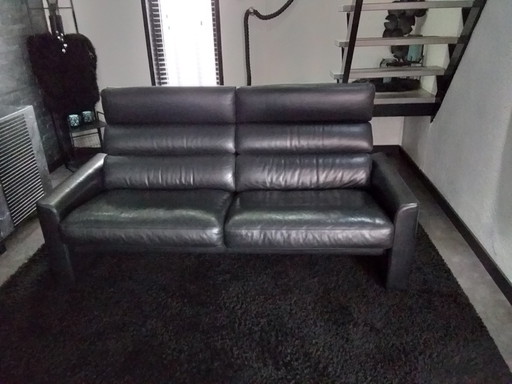 Erpo 2.5 Seater Sofa Black Leather, Soho