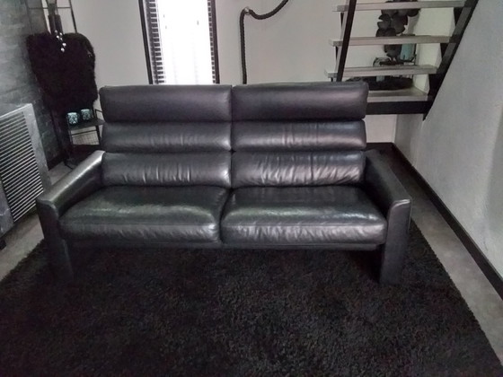 Image 1 of Erpo 2.5 Seater Sofa Black Leather, Soho