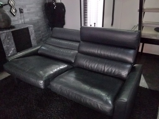 Erpo 2.5 Seater Sofa Black Leather, Soho