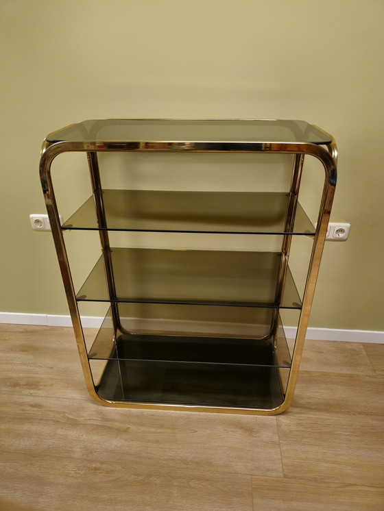 Image 1 of Vitrine vintage en laiton Vitrine Armoire ouverte Séparateur de pièces