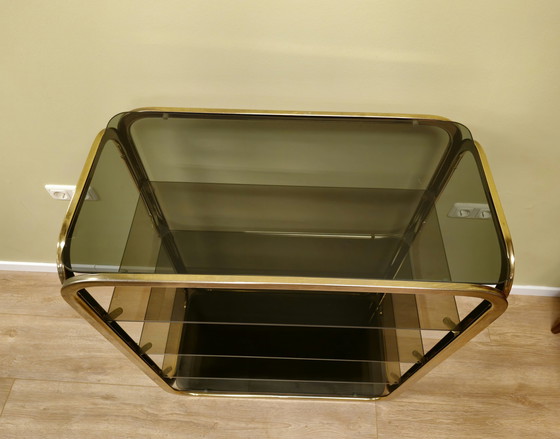 Image 1 of Vitrine vintage en laiton Vitrine Armoire ouverte Séparateur de pièces