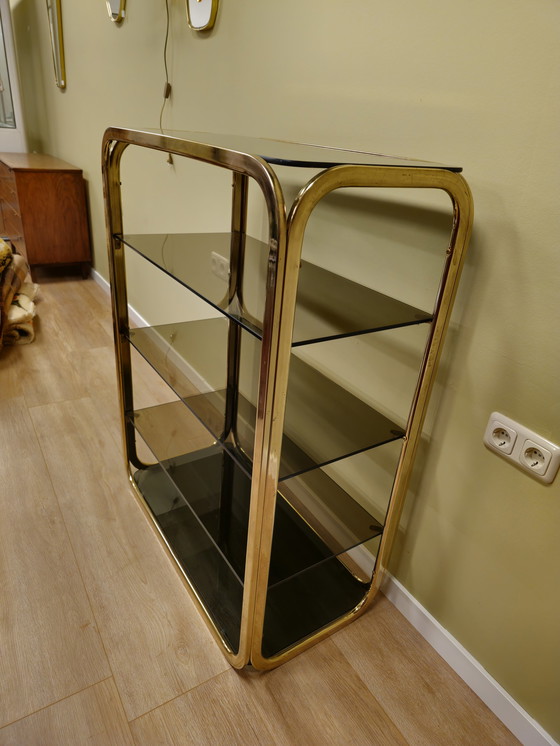 Image 1 of Vitrine vintage en laiton Vitrine Armoire ouverte Séparateur de pièces