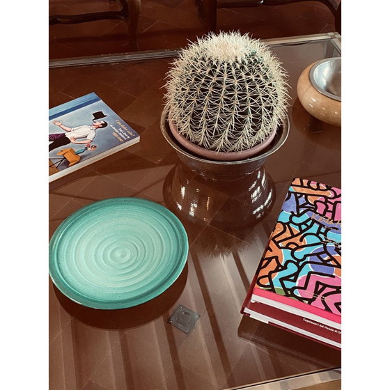 Image 1 of Piatto in ceramica verde Mid Century di Giuseppe Mazzotti per Albisola, Italia anni '60