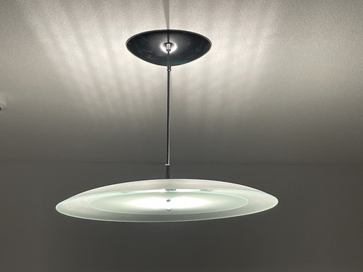 Lampada a sospensione vintage in vetro satinato