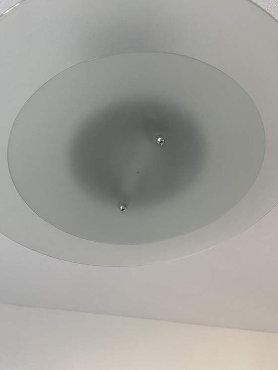 Image 1 of Lampada a sospensione vintage in vetro satinato