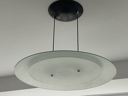 Lampada a sospensione vintage in vetro satinato