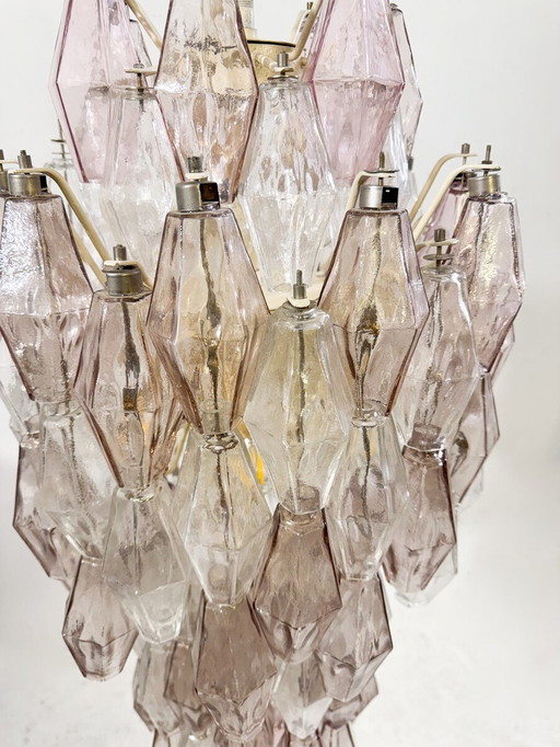 Mid-Century Murano Glass Chandelier "Polyhedr" By Carlo Scarpa For Venini, Italy, 1960S