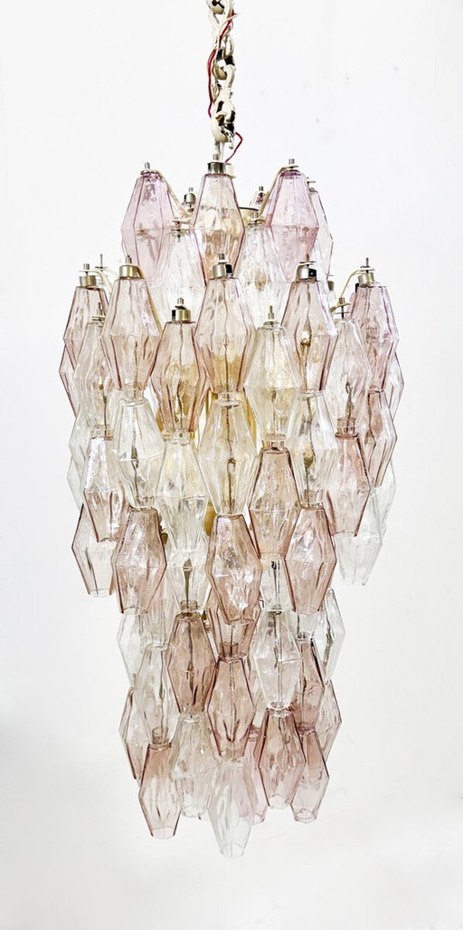 Mid-Century Murano Glass Chandelier "Polyhedr" By Carlo Scarpa For Venini, Italy, 1960S