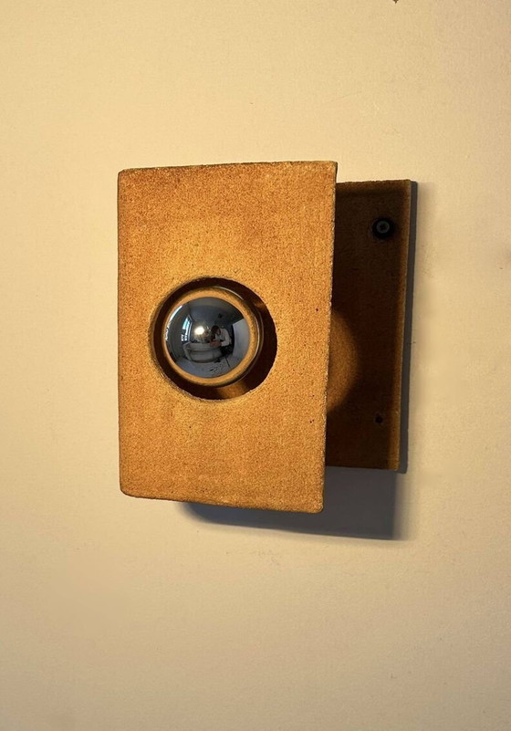 Image 1 of Terre Brute Chamotte Wall Lamp By Guy Bareff - France 1970