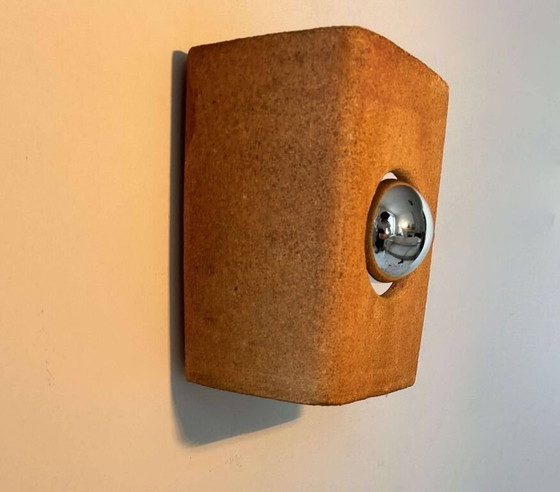 Image 1 of Terre Brute Chamotte Wall Lamp By Guy Bareff - France 1970