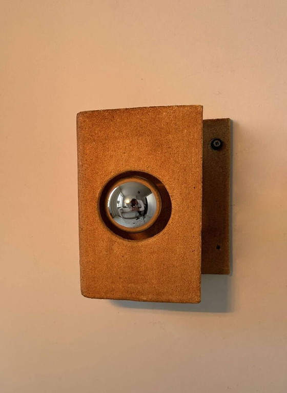 Image 1 of Terre Brute Chamotte Wall Lamp By Guy Bareff - France 1970