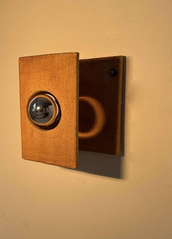 Image 1 of Terre Brute Chamotte Wall Lamp By Guy Bareff - France 1970