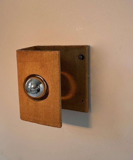 Image 1 of Terre Brute Chamotte Wall Lamp By Guy Bareff - France 1970
