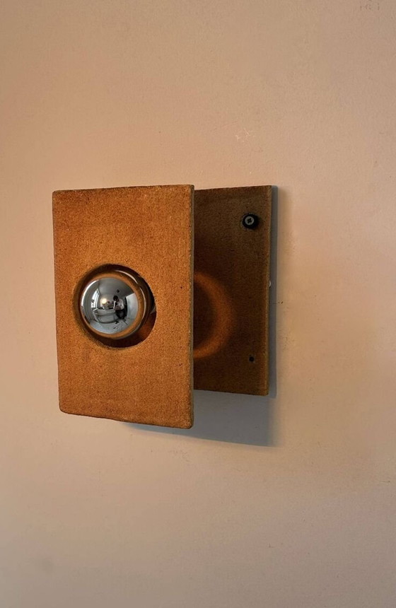 Image 1 of Terre Brute Chamotte Wall Lamp By Guy Bareff - France 1970