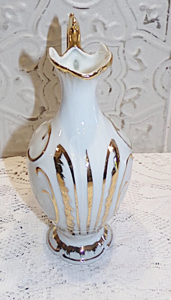 Image 1 of Vase / Soliflore En Porcelaine De Limoges Scène Galante Fragonard