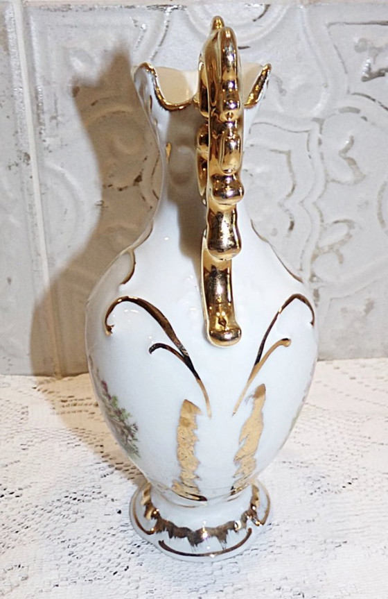 Image 1 of Vase / Soliflore En Porcelaine De Limoges Scène Galante Fragonard