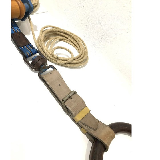 Image 1 of Anelli da ginnastica in legno d'epoca, Cecoslovacchia, anni '40