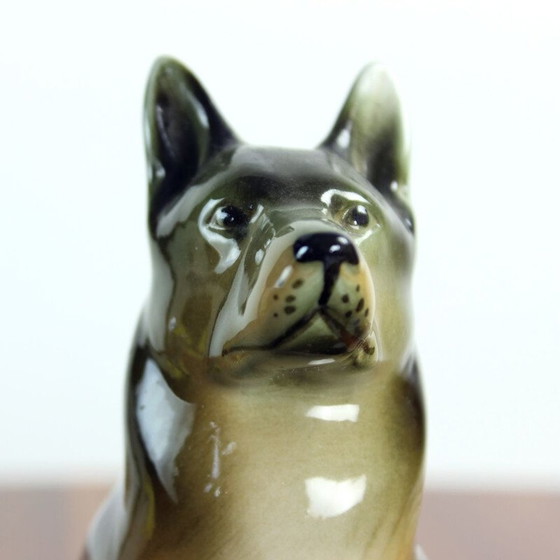 Image 1 of Vintage porcelain statue of a German shepherd by Royal Dux, Czechoslovakia 1960