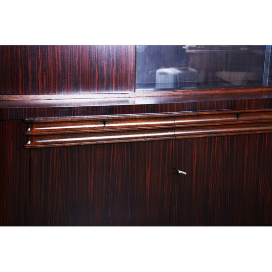 Image 1 of Vintage art deco oak and macassar bookcase, France 1930