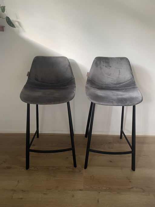 2x Dutchbone Tabouret de bar Franky - velours