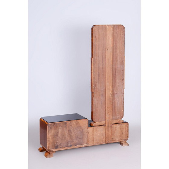 Image 1 of Vintage Art Deco walnut and rosewood chest of drawers with mirror, France 1920