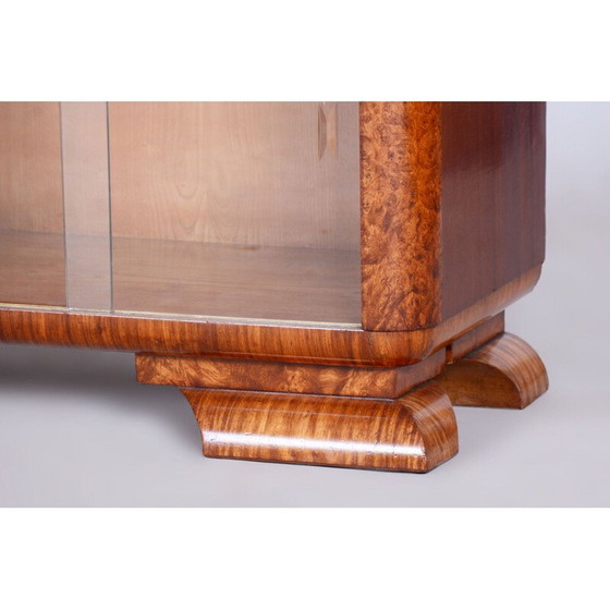Image 1 of Vintage Art Deco walnut and rosewood chest of drawers with mirror, France 1920