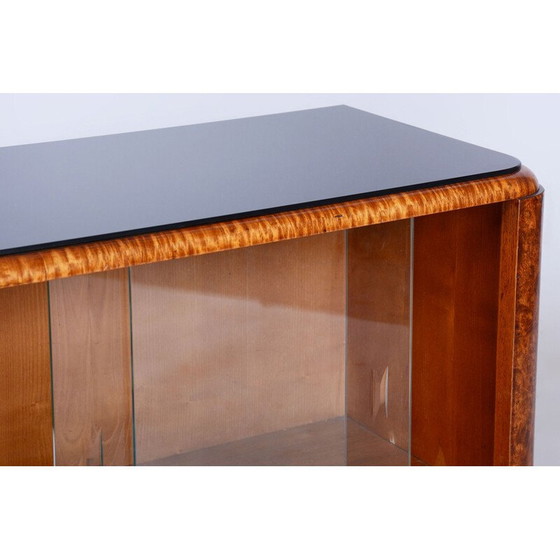 Image 1 of Vintage Art Deco walnut and rosewood chest of drawers with mirror, France 1920