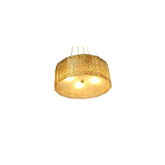 Image 1 of Vintage gilded glass and brass pendant light by Carl Fagerlund for Orrefors, 1960