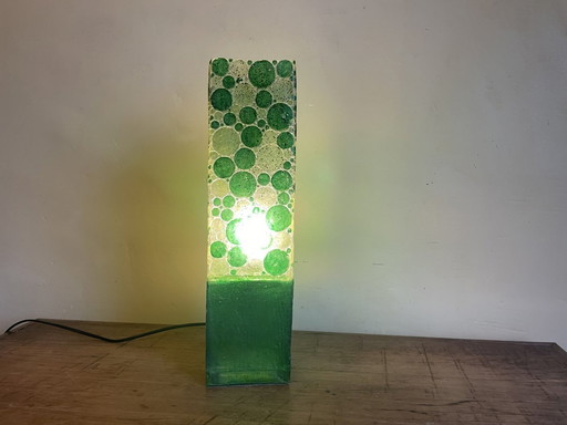Vintage Table Lamp Schemerlamp Green 1970s French