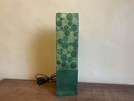 Vintage Table Lamp Schemerlamp Green 1970s French