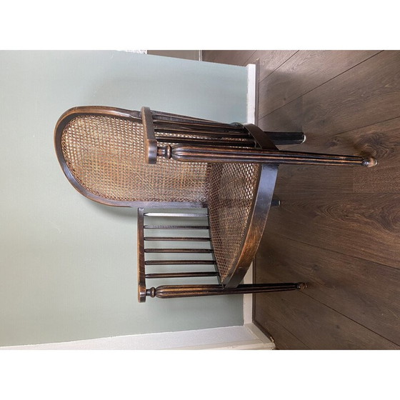 Image 1 of Poltrona vintage in legno e rattan Art Déco anni '20