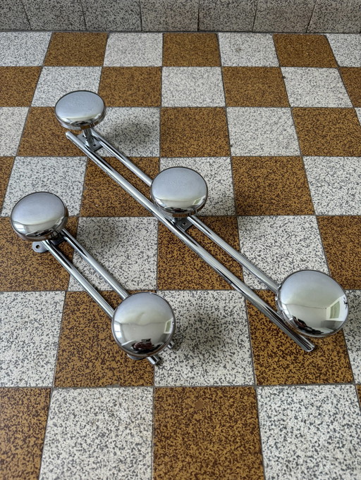 70s Chromed Metal Coat Rack (X2)