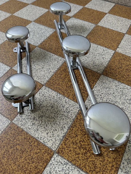 70s Chromed Metal Coat Rack (X2)