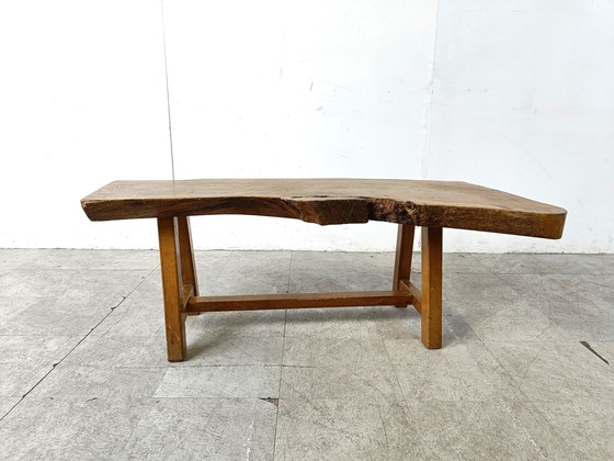 Image 1 of Depth: Vintage wooden brutalist coffee table, 1960s
