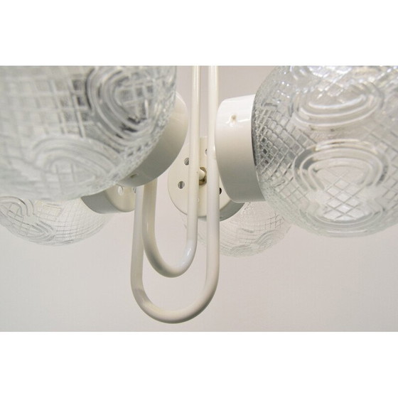 Image 1 of Lampadario vintage in metallo laccato e vetro di Jilove u Decina, Cecoslovacchia 1970