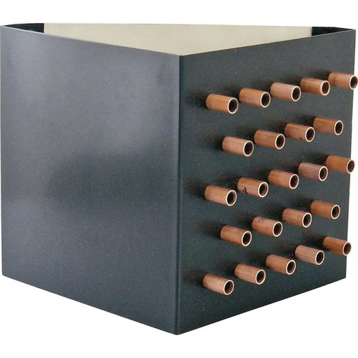 Vintage C1516 wall lamp in chiaroscuro metal for Raak, 1960