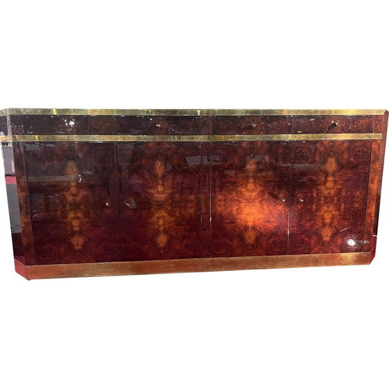 Image 1 of Credenza vintage in ottone e lente d'ingrandimento di Jean-Claude Mahay, 1970