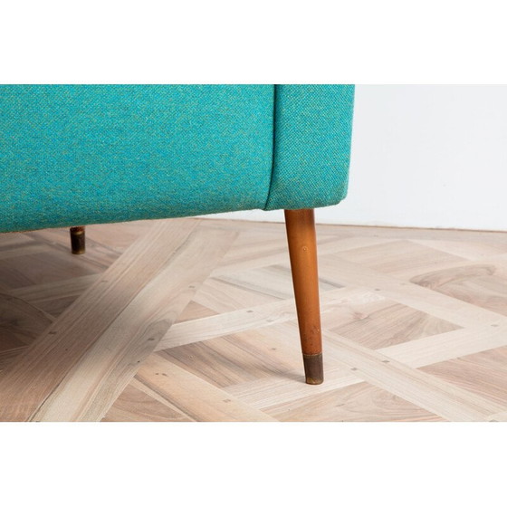 Image 1 of Green Vintage wool and beech Sofa - 1930s 