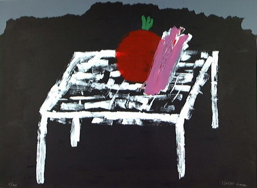 Frese - Red Tomato /100 – lithos zeefdrukken, Abstract