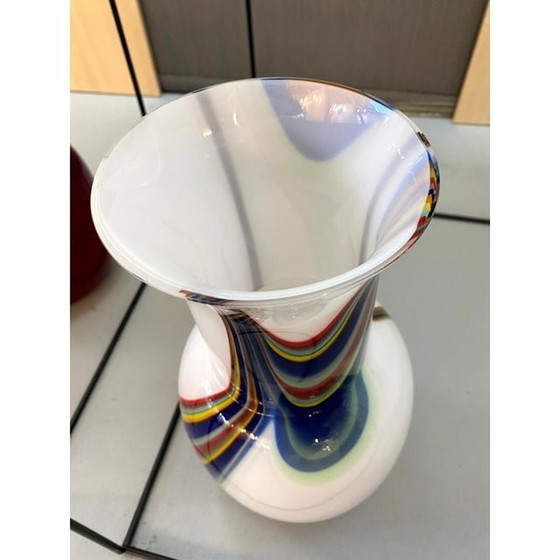 Image 1 of Contemporary Murrine Murano Glass With Multicolored Vase Venini Style