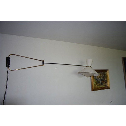 Vintage double-arm wall lamp by Robert Mathieu - 1950