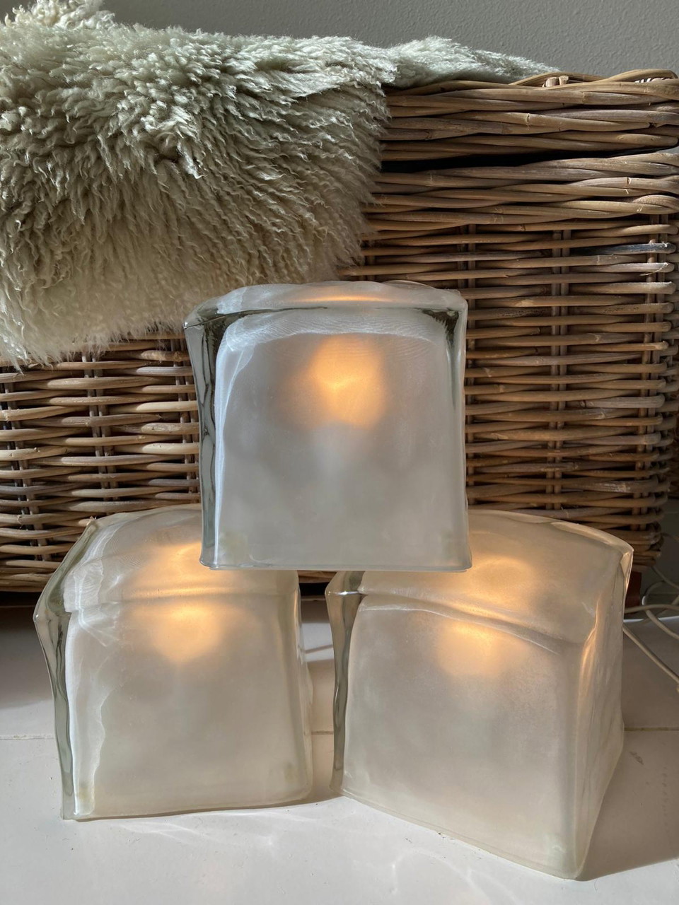 3x Lampada da tavolo Ice Cube