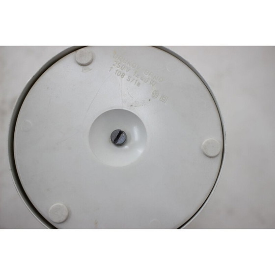 Image 1 of Lampada da tavolo vintage in metallo, vetro opalino e ottone, Cecoslovacchia 1980