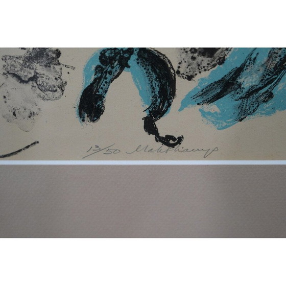 Image 1 of Framed vintage abstract lithograph by Paul Holsby, 1960