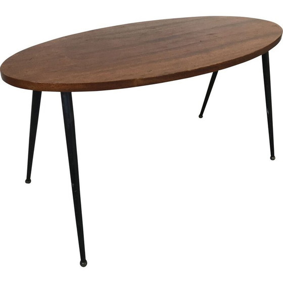 Image 1 of Vintage teak and metal coffee table, France 1950