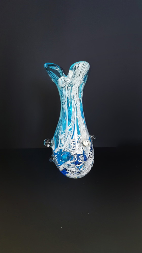 Image 1 of Polylobed art glass vase